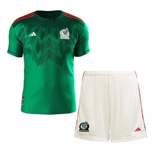 Camiseta México Primera Equipación Niños 2022 Azul